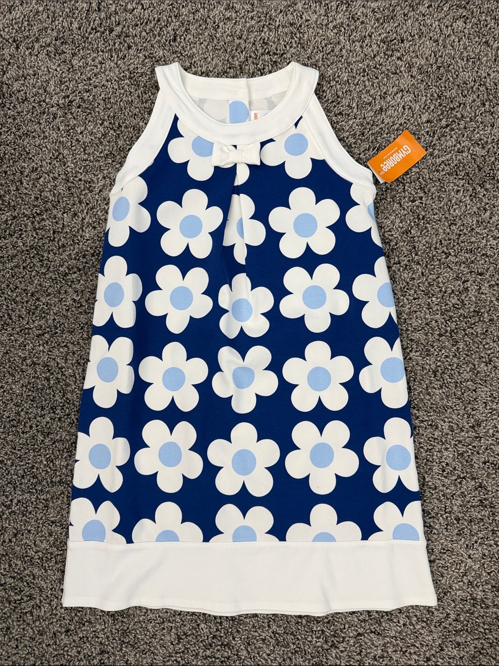 Gymboree Navy Blue and White Floral Sleeveless Dress